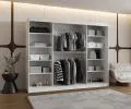 Šatní skřín s posuvnými dveřmi a zrcadlem ULTRA 250cm bílá
