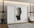 Šatní skřín s posuvnými dveřmi a zrcadlem ULTRA 250cm bílá