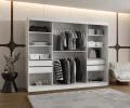 Šatní skřín s posuvnými dveřmi a zrcadlem ULTRA 250cm bílá