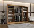 Šatní skřín s posuvnými dveřmi a zrcadlem ULTRA 250cm artisan
