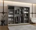 Šatní skřín s posuvnými dveřmi a zrcadlem ULTRA 250cm kašmírová