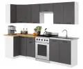Kuchyňská skříňka OLIVIA – 80 cm | Bílá / Šedý grafit / Dub Craft