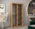 Šatní skřín s posuvnými dveřmi a zrcadlem TORINO 100cm artisan / bílá
