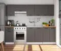 Kuchyňská skříňka OLIVIA se zásuvkami – 80 cm | Bílá / Šedý grafit / Dub Craft