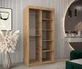 Šatní skřín s posuvnými dveřmi a zrcadlem TORINO 100cm artisan / černá