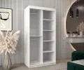 Šatní skřín s posuvnými dveřmi a zrcadlem TORINO 100cm bílá / artisan