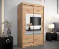Šatní skřín s posuvnými dveřmi a zrcadlem TORINO 120cm artisan