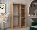 Šatní skřín s posuvnými dveřmi a zrcadlem TORINO 120cm artisan / černá