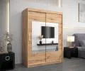 Šatní skřín s posuvnými dveřmi a zrcadlem TORINO 150cm artisan