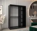 Šatní skřín s posuvnými dveřmi a zrcadlem TORINO 150cm černá / artisan