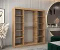 Šatní skřín s posuvnými dveřmi a zrcadlem TORINO 180cm artisan