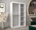 Šatní skříň s posuvnými dveřmi s vídeňským výpletem – 120 cm, BÍLÁ