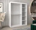 Šatní skříň s posuvnými dveřmi s vídeňským výpletem – 150 cm, BÍLÁ
