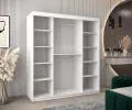 Šatní skříň s posuvnými dveřmi s vídeňským výpletem – 180 cm, BÍLÁ