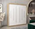 Šatní skříň s posuvnými dveřmi YORK - 180x200cm -Dub Sonoma-Bílá-