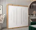 Šatní skříň s posuvnými dveřmi YORK - 200x200cm -Dub Artisan-Bílá-