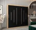 Šatní skříň s posuvnými dveřmi YORK - 200x200cm -Dub Sonoma-Černá-