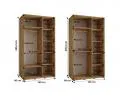 Šatní skříň s posuvnými dveřmi a zrcadlem DAVOS 140cm | DUB Artisan / bílá / černé pojezdy