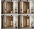 Šatní skříň s posuvnými dveřmi a zrcadlem DAVOS 140cm | DUB Artisan / bílá / černé pojezdy