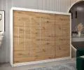 Šatní skříň s posuvnými dveřmi YORK - 250x200cm -Bílá-Dub Artisan-
