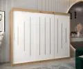 Šatní skříň s posuvnými dveřmi YORK - 250x200cm -Dub Artisan-Bílá-