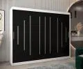Šatní skříň s posuvnými dveřmi YORK - 250x200cm -Bílá-Černá-
