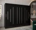 Šatní skříň s posuvnými dveřmi YORK - 250x200cm -Černá-