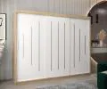 Šatní skříň s posuvnými dveřmi YORK - 250x200cm -Dub Sonoma-Bílá-