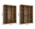 Šatní skříň s posuvnými dveřmi a zrcadlem DAVOS 170cm |DUB Artisan / černá / černé pojezdy