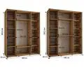 Šatní skříň s posuvnými dveřmi a zrcadlem DAVOS 190cm | DUB Artisan / stříbrné pojezdy