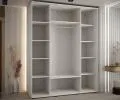 Šatní skříň s posuvnými dveřmi a zrcadlem DAVOS 190cm | Bílá / DUB Artisan / stříbrné