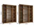 Šatní skříň s posuvnými dveřmi a zrcadlem DAVOS 200cm | DUB Artisan / stříbrné pojezdy