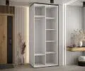Šatní skříň s posuvnými dveřmi DAVOS 120cm | Bílá / stříbrné pojezdy