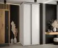Šatní skříň s posuvnými dveřmi DAVOS 120cm | Bílá / stříbrné pojezdy