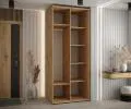 Šatní skříň s posuvnými dveřmi DAVOS 120cm | DUB Artisan / černá / černé pojezdy