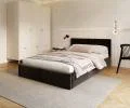 Čalouněná postel AMBER 120x200 Černá Trinity dřevěný rošt