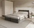 Čalouněná postel AMBER 90x200 Grafit Trinity s úložným prostorem dřevěný rošt