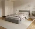 Čalouněná postel AMBER 90x200 Šedá Trinity s úložným prostorem dřevěný rošt