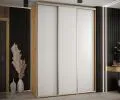Šatní skříň s posuvnými dveřmi DAVOS 170cm | DUB Artisan / bílá / stříbrné
