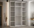 Šatní skříň s posuvnými dveřmi DAVOS 170cm | Bílá / DUB Artisan / stříbrné
