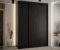 Šatní skříň s posuvnými dveřmi DAVOS 170cm | Černá / černé pojezdy