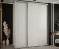 Šatní skříň s posuvnými dveřmi DAVOS 200cm | Bílá / stříbrné pojezdy