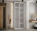 Šatní skříň s posuvnými dveřmi DAVOS 4, 100cm | Bílá / DUB Artisan / stříbrné