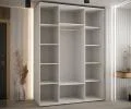 Šatní skříň s posuvnými dveřmi DAVOS 4, 160cm | Bílá / stříbrné pojezdy