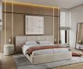 Čalouněná postel DENVER 90x200 s kovovým zdvižným roštem PARIS KRÉMOVÁ