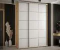 Šatní skříň s posuvnými dveřmi DAVOS 4, 180cm | DUB Artisan / bílá / stříbrné