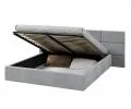 Čalouněná postel DENVER 180x200 s kovovým zdvižným roštem PARIS ŠEDÁ