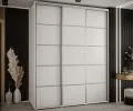 Šatní skříň s posuvnými dveřmi DAVOS 4, 200cm | Bílá / stříbrné pojezdy