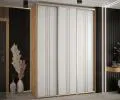 Šatní skříň s posuvnými dveřmi DAVOS 6, 170cm | DUB Artisan / bílá / stříbrné