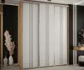 Šatní skříň s posuvnými dveřmi DAVOS 6, 200cm | DUB Artisan / bílá / stříbrné